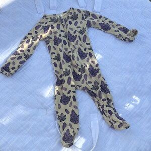 Kate Quinn Purple Crystal and Tan Footies One Piece